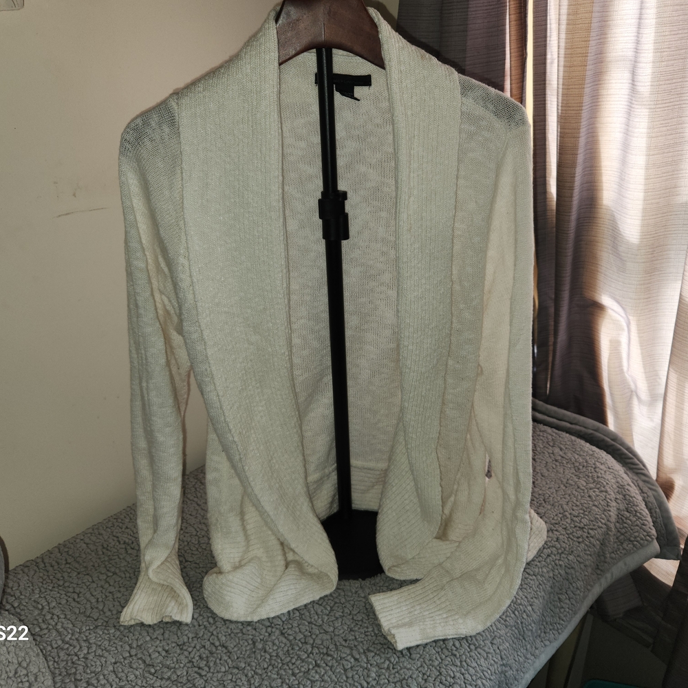 Kenneth Cole Ivory Open-Front Cardigan